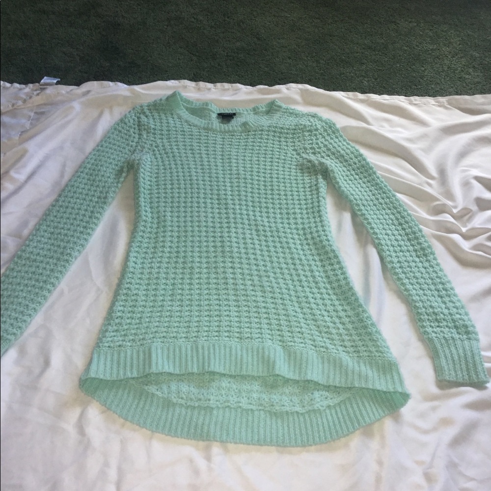 teal blue long sleeve sweater